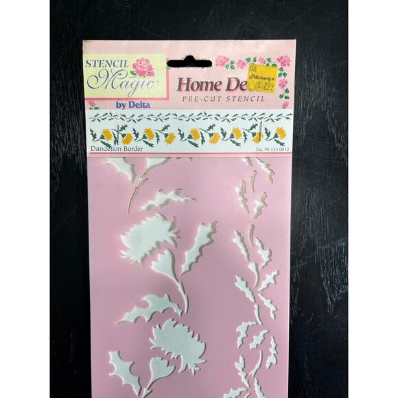 90s Vintage- Stencil Magic By Delta- Dandelion Borders No. 95 133 0012 NWT craft - Picture 4 of 6